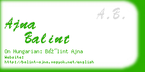 ajna balint business card